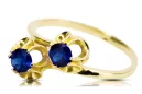 Sapphire 14K Yellow gold Ring Vintage craft vrc266y